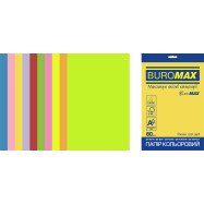 Папір кольоровий Euromax 80г/м2, NEON+INTENSIVE, 10кольорів, 20арк.