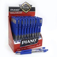 PT-350 Ручка масляна "Piano" синя, грип, 50шт/этик.