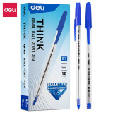 Ручка кулькова Deli EQ1-BL синя Think 0,7 прозорий корпус