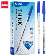 Ручка шариковая Deli EQ1-BL синяя Think 0,7 прозрачный корпус