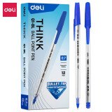 Ручка кулькова Deli EQ1-BL синя Think 0,7 прозорий корпус