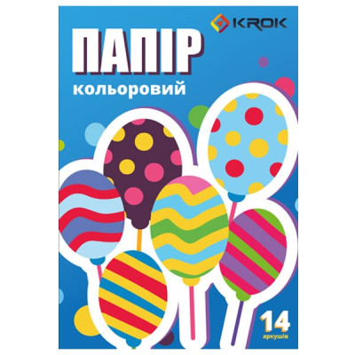 Бумага цветная А4, 14 листов, 7 цветов Krok