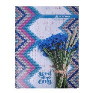 Книга обліку "ROMANTIC" 96 арк/кліт.оф.(тв. лам. обкл), А4, синій