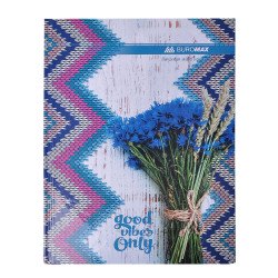 Книга обліку "ROMANTIC" 96 арк/кліт.оф.(тв. лам. обкл), А4, синій