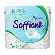 Бумага  туалетная 4шт/уп 15г/м 3слойн.. белая Soffione Naturelle