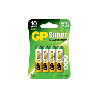 Батарейка блистер 4шт GP SUPER ALKALINE 1.5V 15A-U4, LR6, AA
