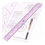 Линейка Flair FA7012 30см пластиковая прозрачная Aculine