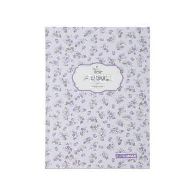 Записна книжка PICCOLI, А-5, 80 арк.,  кл., інт. обкл., мат. лам.+лак, лавандовий