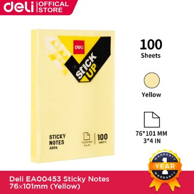 Блок папер кл Deli EA00253 жовт 51х76мм 100арк
