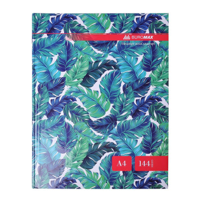 Книга канцелярская "FLORISTICA" 144л .клетка офсет (тв. лам. обл), А4, бирюзовый