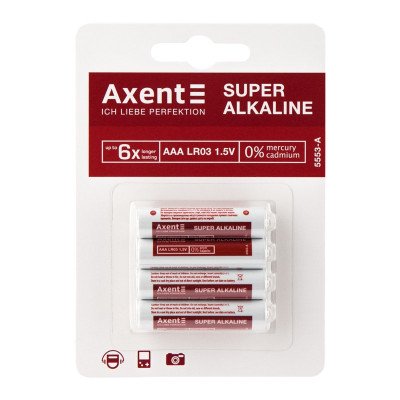 Елемент питания AXENT ААА LR03 1.5V,4 шт.(щелочной)