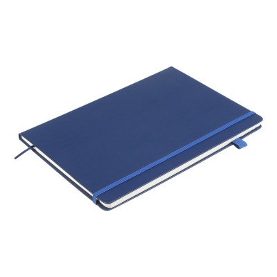 Книга записная PRIMO 190*250, 96л, клетка, обложка искусств.кожа,синий