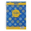/Книга для нотаток DOUBLE А5, 96 арк., пружина, кл., тв. лам. палітурка, жовтий