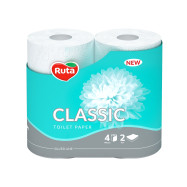 Туалетная бумага двухслойная Ruta Classic 4 рулона белая 16шт в ящ