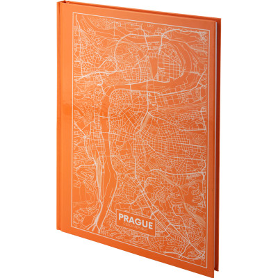 Книга записна А4 Maps Prague, 96арк., кліт., персиковий