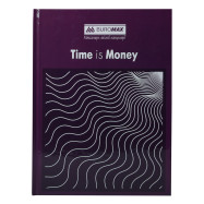 /Книга обліку "TIME IS MONEY" 96 арк/кліт.оф.(тв. лам. обл), А4, фіолетовий