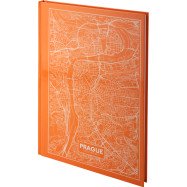 Книга записна А4 Maps Prague, 96арк., кліт., персиковий