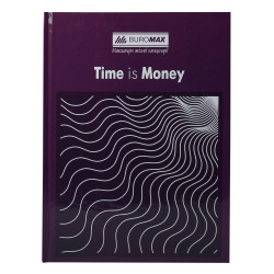 /Книга обліку "TIME IS MONEY" 96 арк/кліт.оф.(тв. лам. обл), А4, фіолетовий