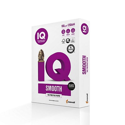 Бумага А4 160г/м2 ІQ Smooth 250л белая