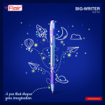 Ручка шариковая Flair 1139 синяя Big Writer голубой корпус