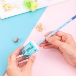 Точилка Deli EH555 микс с закритым лезвием с контейнером бл/пак