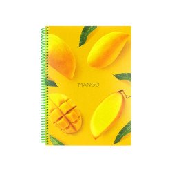 Блокнот "Cocktail: Mango", A4 (200х285), пластикова обкладинка, ПВХ спіраль, 80 арк., клітинка