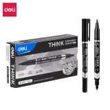 Маркер перман Deli EU211-BK чорн 1мм/0,5мм двустор.