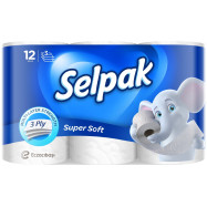 Бумага туалетная целлюлозная по 12 рулонов 3-х слойная белая  SELPAK