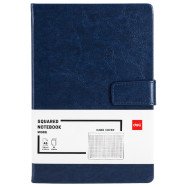Записна книга Deli EN138G синяя А5 96листов клетка 80гр тв.обложка.с ремешком