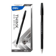 Ручка шариковая Deli EQ8-BK черная Think 0,5