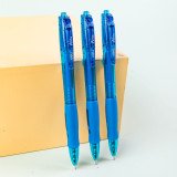 Ручка шариковая Deli EQ17-BL синяя Arris 0,7 автом, резиновый грип, тонированный корпус