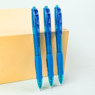 Ручка кульк Deli EQ17-BL син Arris 0,7 автом, гумов грип, тонований корпус
