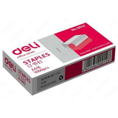 Скоба для степлера Deli 0012N №24 1000шт/пак