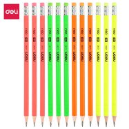 Олiвець ч/г Deli EU51600 мiкс НB Neon з ласт зат карт/кор