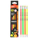Олiвець ч/г Deli EU51600 мiкс НB Neon з ласт зат карт/кор