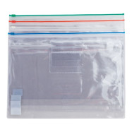 Папка пластикова А4 Optima на блискавціі zip-lock, прозора, асорті