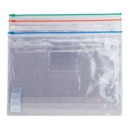 Папка пластикова А4 Optima на блискавціі zip-lock, прозора, асорті