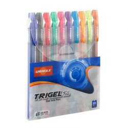 Ручка гелевая Trigel-3, набор 10 цветов ассорти