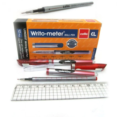 CL-8048 Ручка масл. CL "Writo-meter" 10 км 0,5мм  червона