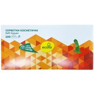 Салфетки косметические в коробке 100 шт Ecolo 2хслойные белые