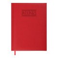 Щоденник датов. 2025 GENTLE, A5, червоний, штуч. шкіра/поролон