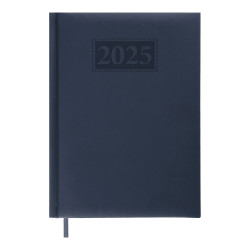 Щоденник датов. 2025 GENTLE, A5, синій, штуч. шкіра/поролон