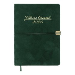 Щоденник датований 2026 VELOUR, A5, зелений, штучна шкіра