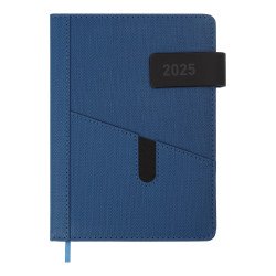 Щоденник датов. 2026 GALAXY, A5, синій, штуч. шкіра/поролон