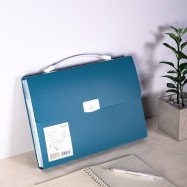 Портфель Deli 72593 блакитний 13вiддылень  А4 на замку