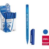 Ручка кульк Deli EQ19-BL син 1,0 трикут. прозорий корпус