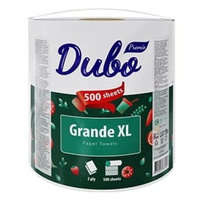 Полотенце целлюлозное 500л "Диво GRANDE XL", по 1 рул.на гильзе, 2-х слойные белые