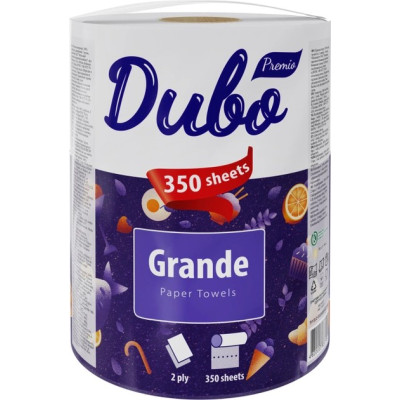 Полотенца целлюлозные "Диво Premio GRANDE", по 1 рул., на гильзе, 2-х сл., белые