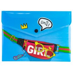 Папка-конверт А5 на кнопці "Girl", 180 мкм