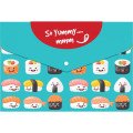 Папка-конверт А5 непрозора  на кнопці з друком Optima Sushi , 180 мкм